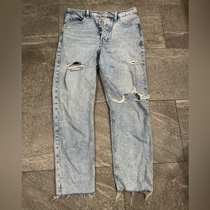 Old Navy Light Blue Distressed Straight Leg Jeans